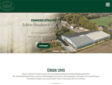 Tablet Screenshot of kuehling-zimmerei.de